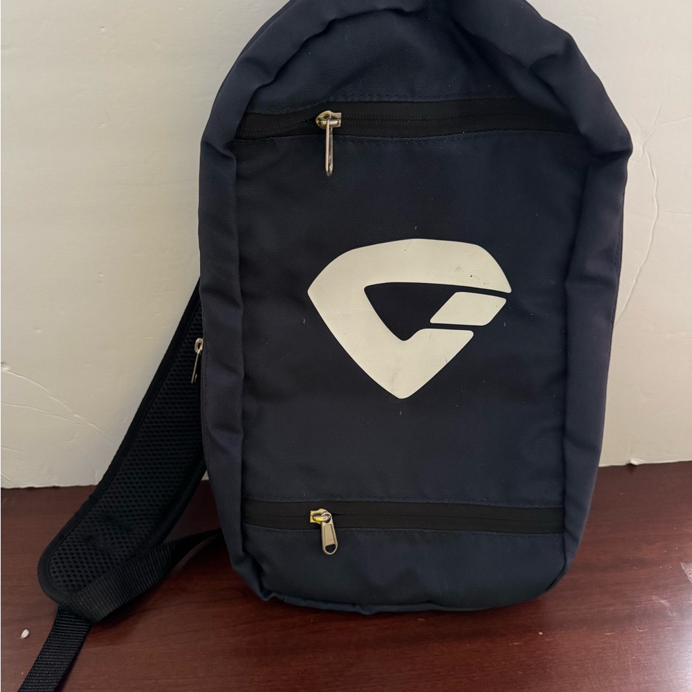 Navy Blue Messenger Bag with Logo